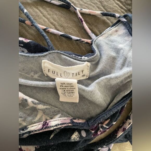 Floral Blue Spring Lace Up Dress - Picture 3 of 6